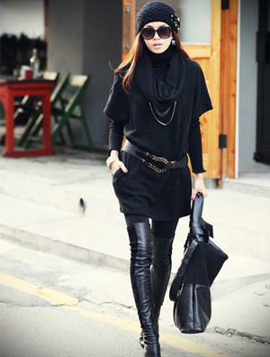 过膝长靴 秋冬无裤时代