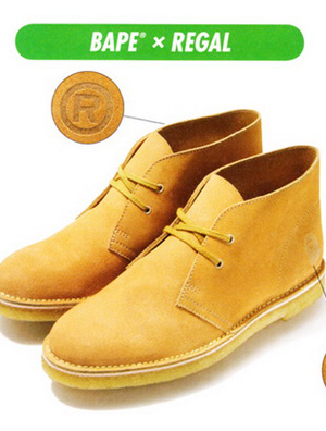 Bape联名日本老字号Regal推出50年款式沙漠靴