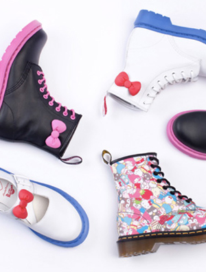 日本Sanrio三丽鸥联名Dr. Martens推出马丁大夫50周年纪念鞋