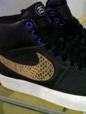 Stussy联名Nike神秘All Court Mid蛇皮鞋款