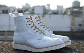 帅气白色骑士靴,Tricke's x PRESENT Brogue Boot