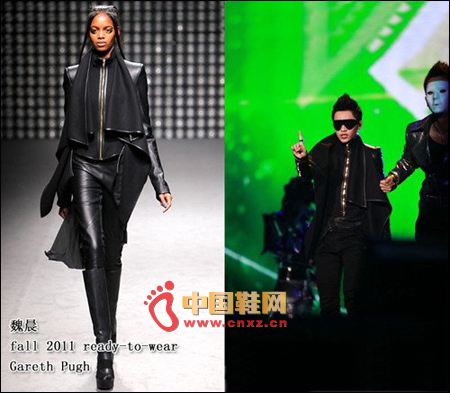 魏晨的这身Gareth Pugh 2011秋冬系列黑皮装让人惊喜,兴奋
