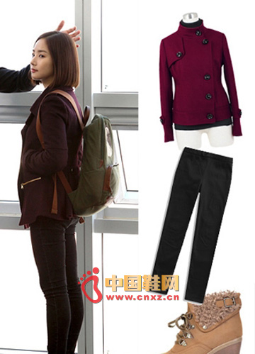 咖啡色西装短外套